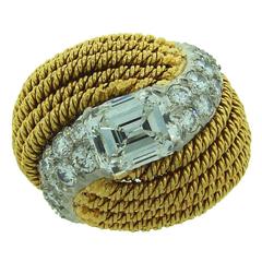 1950s DAVID WEBB Diamond & Yellow Gold Cocktail Ring 11