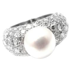 Cartier Juliette Cultured Pearl Diamond Gold Ring