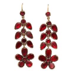 Georgian Garnet Chandelier Earrings Signify Affection