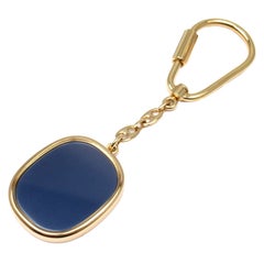 Used Patek Philippe Ellipse D'or Blue Sunburst Gold Key Chain