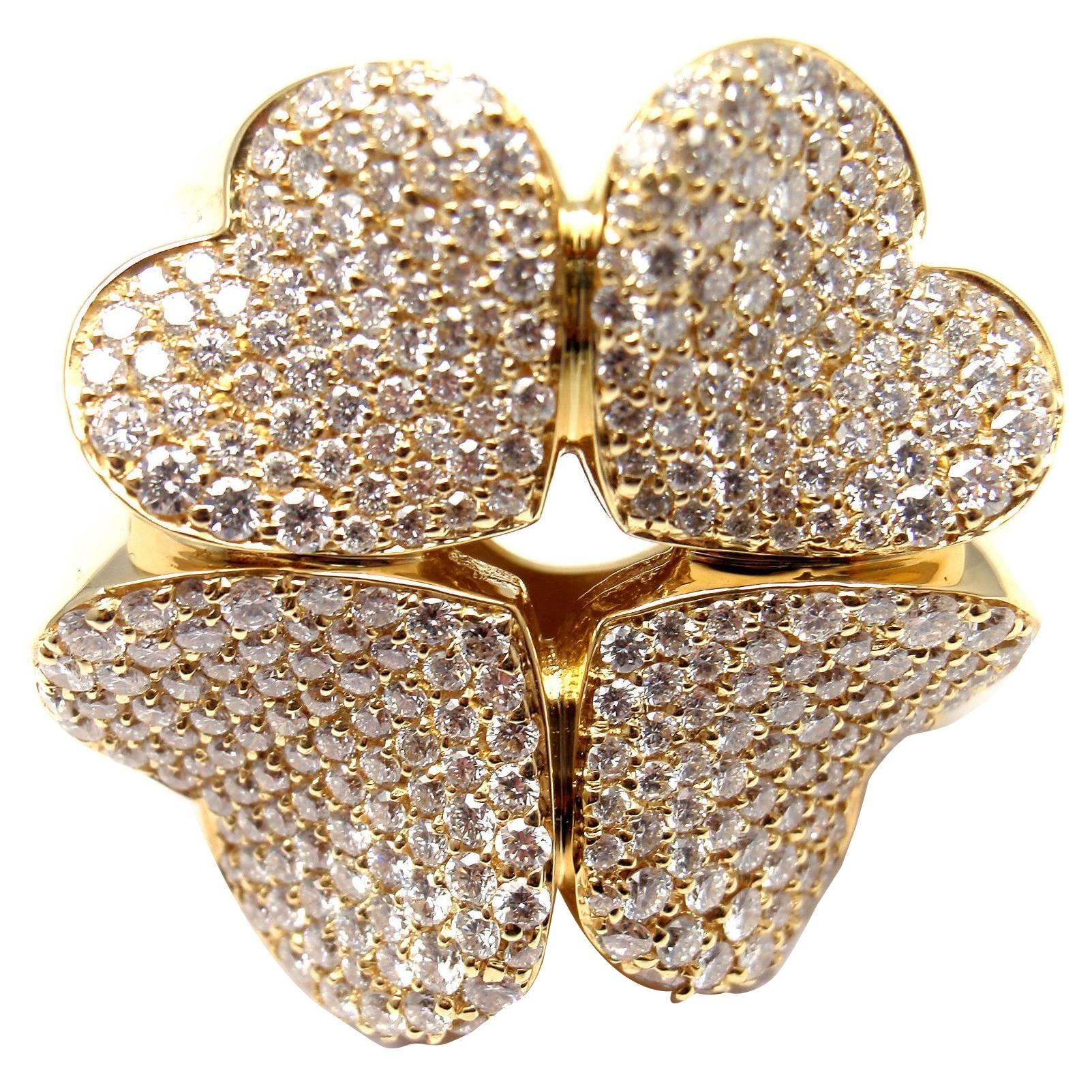 Pasquale Bruni 4LOVE Diamant Gold Vierblättriger Kleeblatt Ring