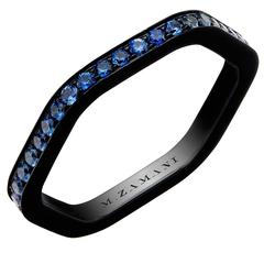 Sapphire Gold Eternity Band Ring 