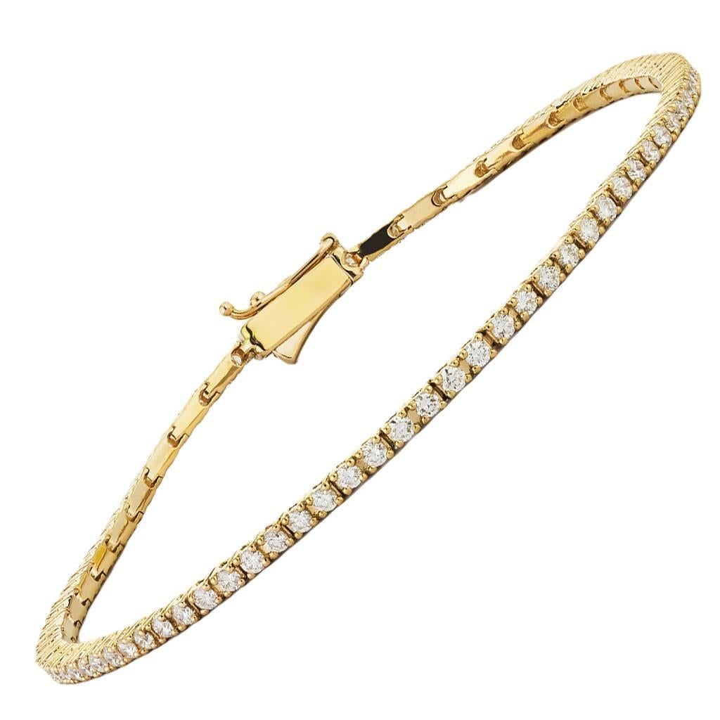 Diamond Gold Tennis Bracelet For Sale