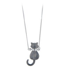 Jona Sterling Silver Cat Pendant Necklace