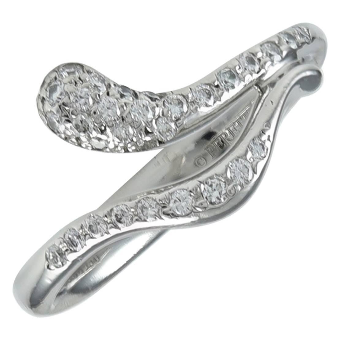 Tiffany & Co. Peretti Bague serpent en platine et diamants