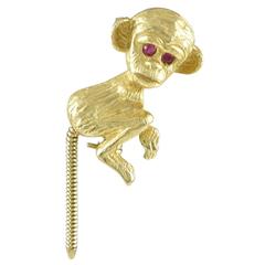 Adorable Gold Monkey Lapel Pin 1