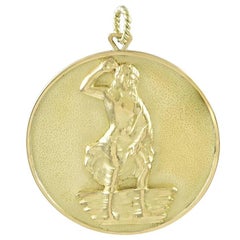 Spettacolare ciondolo Charm in oro con gemme grandi Aquarius