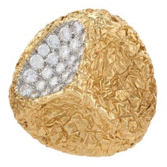 Van Cleef 
Arpels 1970s Diamond Gold Modernist Brooch