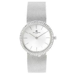 Baume & Mercier White Gold Diamond Bezel Wristwatch 