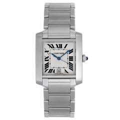 Cartier Stainless Steel Tank Francaise Automatic Wristwatch Ref W51002Q3