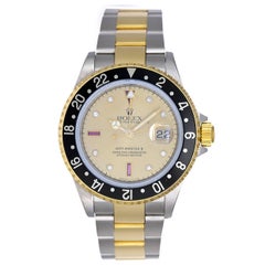 Rolex Or Jaune Acier Inoxydable GMT Master II Automatique Montre-bracelet Ref 16713