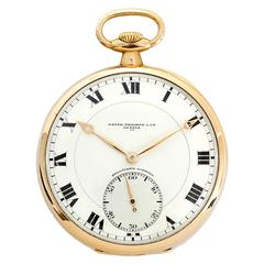 Gelbgold Relojoaria Gondolo Offene facettierte Taschenuhr von Patek Philippe