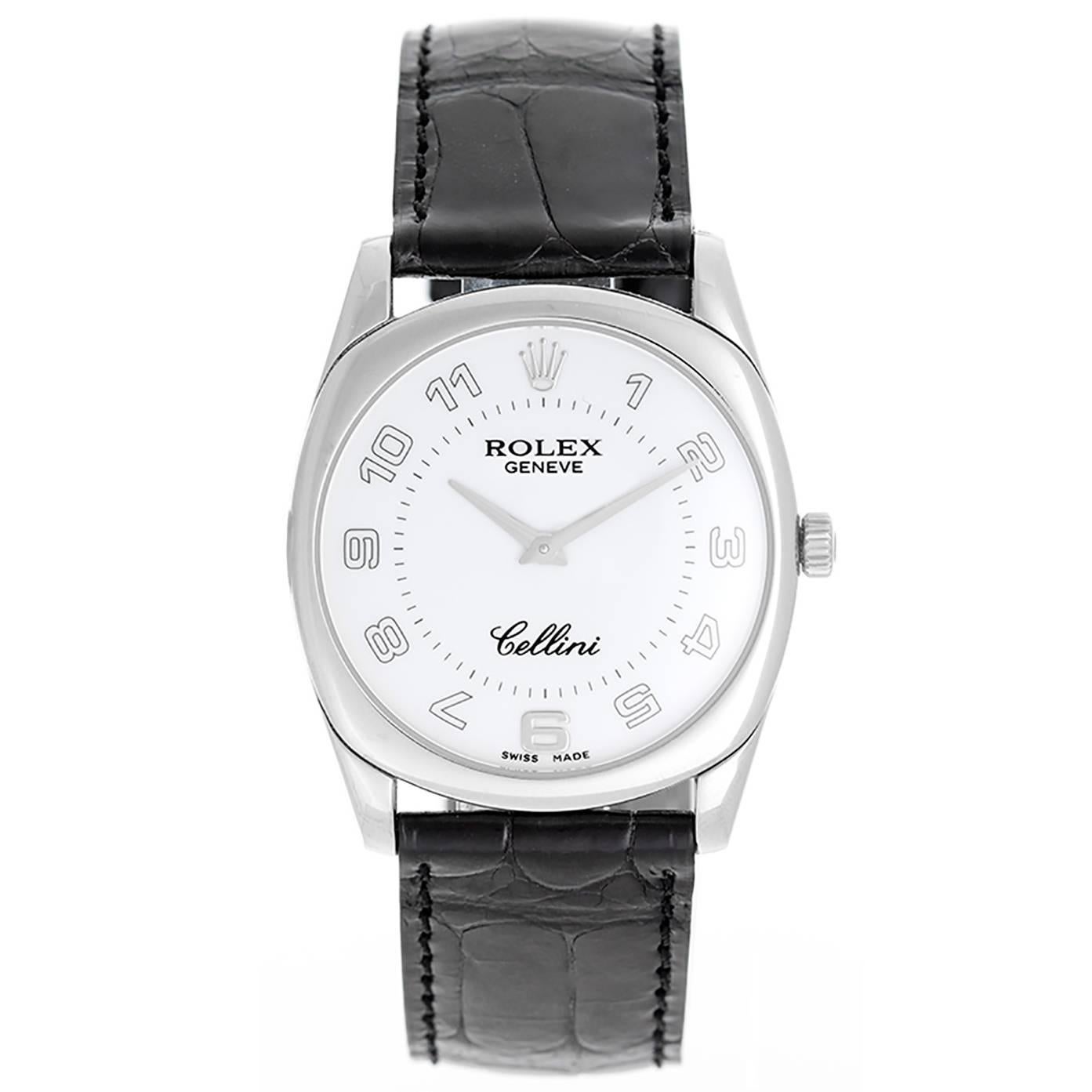 Rolex White Gold Cellini Danaos White Dial Wristwatch Ref 4233/9