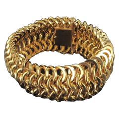 French Openwork Round Mesh Gold Bracelet 6