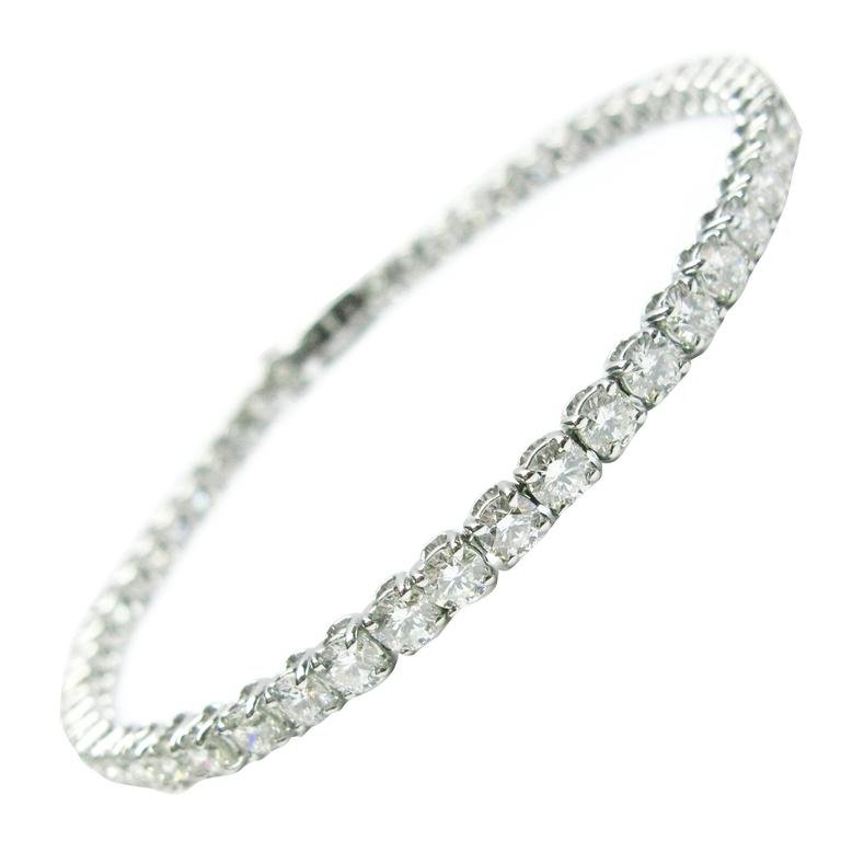 Bulgari Diamond Gold Tennis Bracelet at 