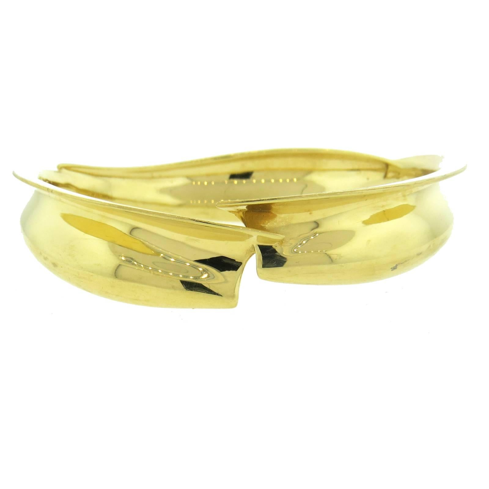 Tiffany & Co. Gehry Gold Fish Bangle Bracelet 