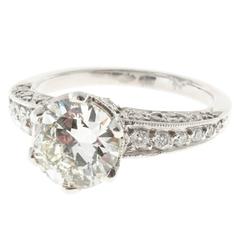 Transitional Cut Diamond Platinum Engagement Ring 3