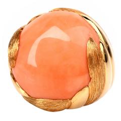 Vintage Coral Gold Ring