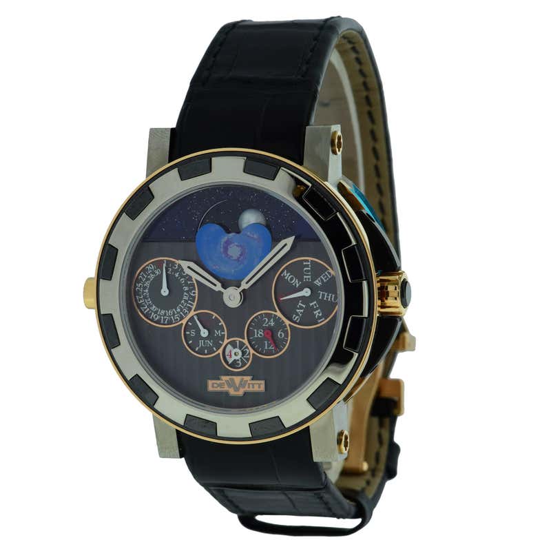 Dewitt Titanium Rose White Gold Academia Quantum Perpetual Nebula GMT ...