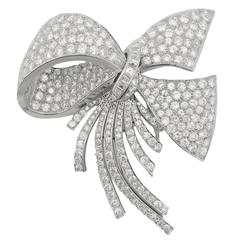 Magnificent Diamond Platinum Knot Brooch 6