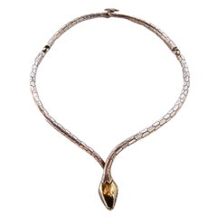José Maria Puig Doria Sterling Silver Snake Necklace
