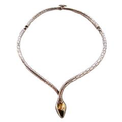 José Maria Puig Doria Sterling Silver Snake Necklace 5