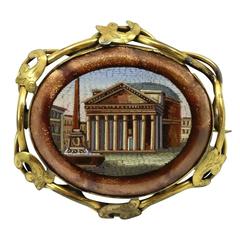 Antique 19th Century Italian Micromosaic Brooch