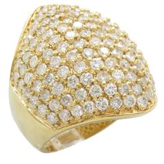 Diamond Pave Gold Domed Ring