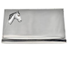 Antique Sterling Silver Horse Case