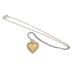 Tiffany & Co. Silver Gold Heart Pendant Chain Necklace