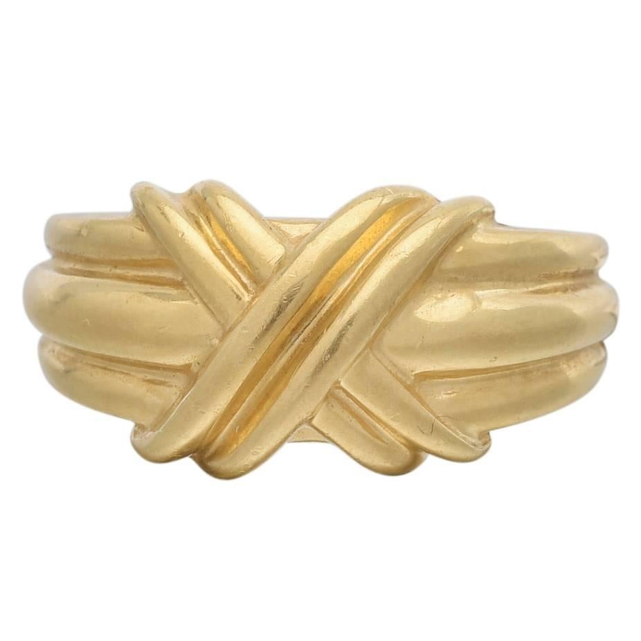 Tiffany & Co. Gold X Band Ring