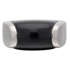 Vintage Bulgari Black Onyx Gold Tronchetto Ring