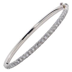 2.80 Carat Diamond Platinum Bangle Bracelet