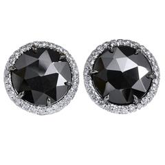 Black Diamond Gold Stud Earrings