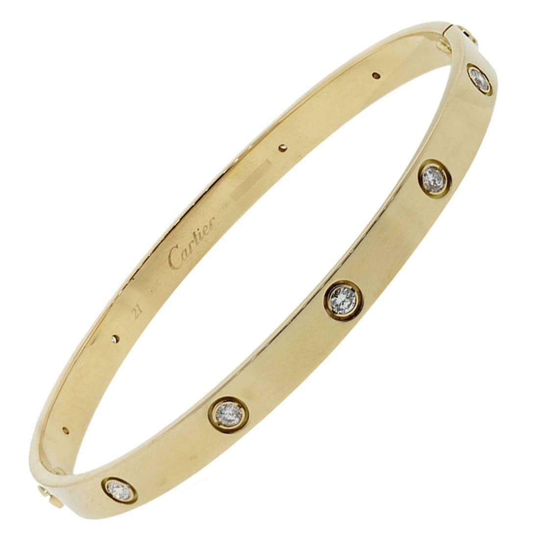 Cartier Diamond Gold Love Bangle Bracelet