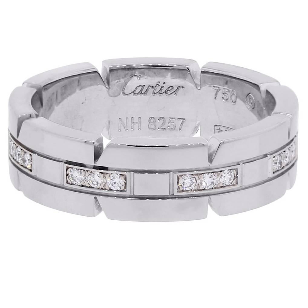 Cartier Diamond Gold Tank Francaise Wedding Band Ring