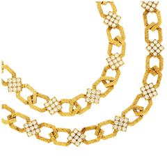 1970s M. Gerard Diamond Gold Necklace