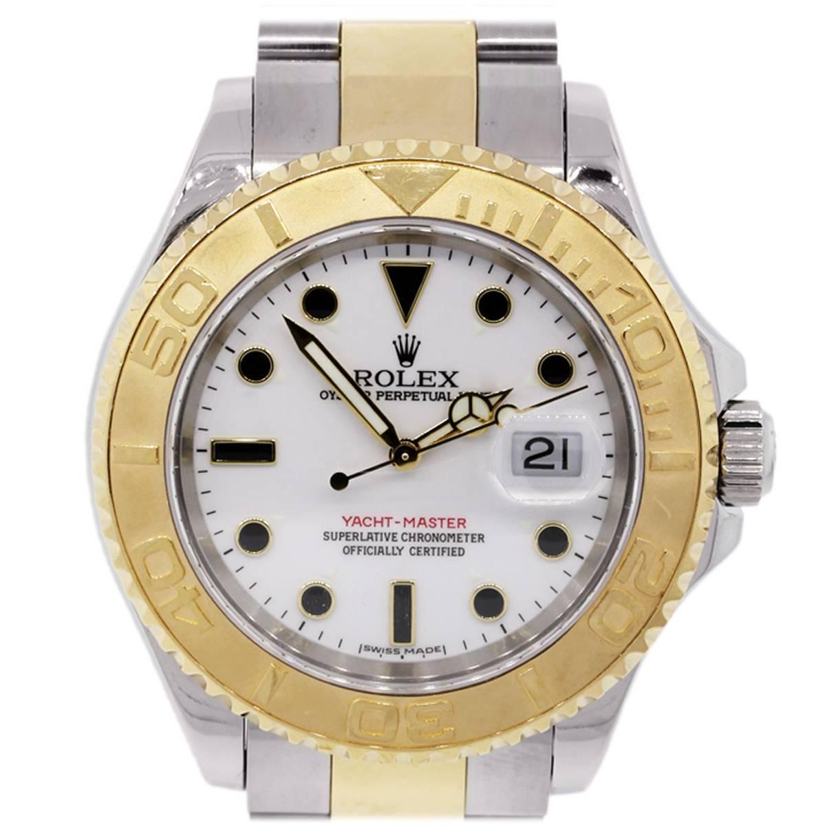 Rolex Yellow Gold Stainless Steel Yachtmaster Automatic Wristwatch Ref 16623 