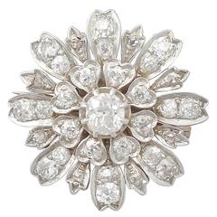 4.08Ct Diamond and 9k Yellow Gold, Silver Set Brooch - Antique Circa 1880 6