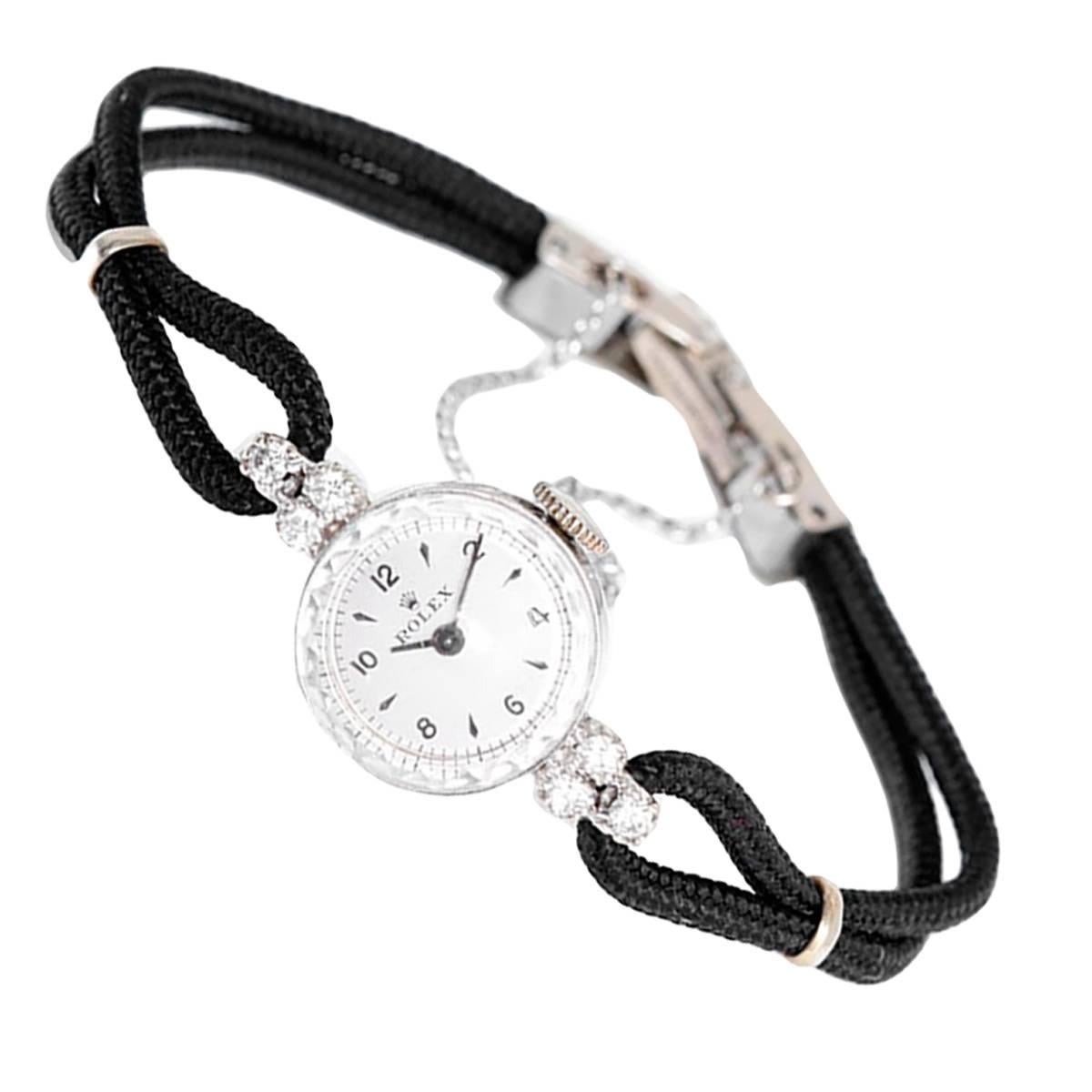 Rolex Lady's White Gold Diamond Dress Wristwatch