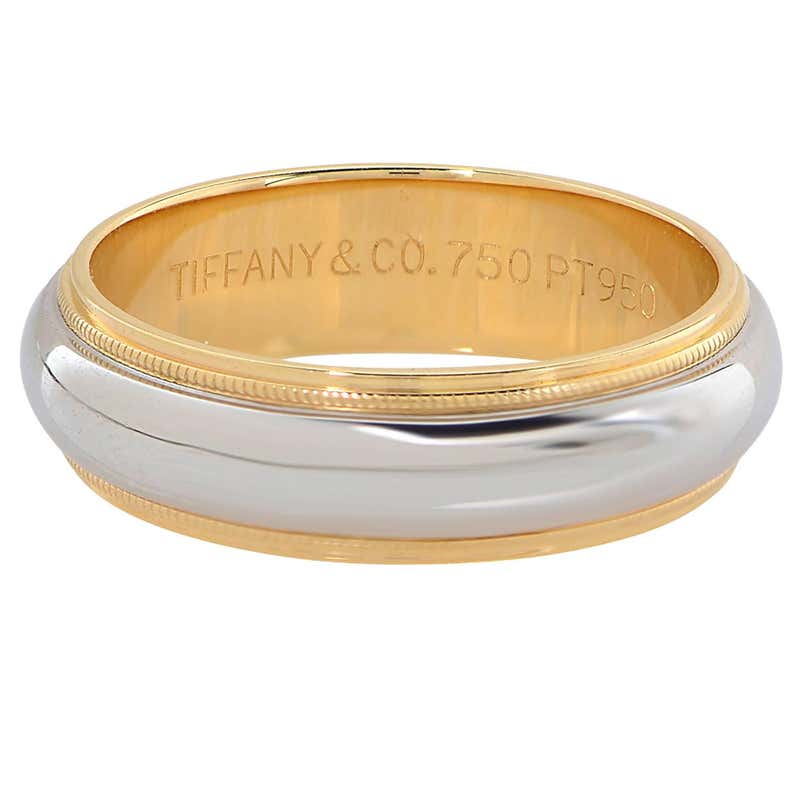 Tiffany and Co. Men's Gold Platinum Band Ring at 1stDibs