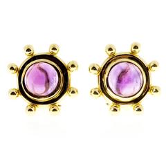 Tiffany & Co. Paloma Picasso Cabochon Amethyst Gold Earrings 8