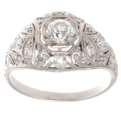 Art Deco Diamond Platinum Engagement Ring
