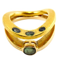 Vintage 22K Textured Yellow Gold 1970s Biegel Alexandrite Ring