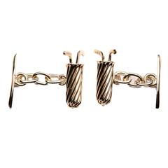 Gold Golf Bag Cufflinks