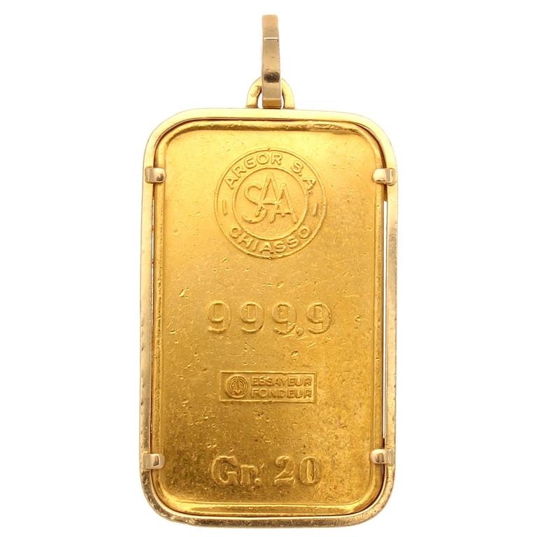 cartier gold brick pendant