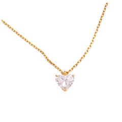 Fred Paris 1.11 Carat GIA Certified Heart-Shaped Diamond Gold Necklace