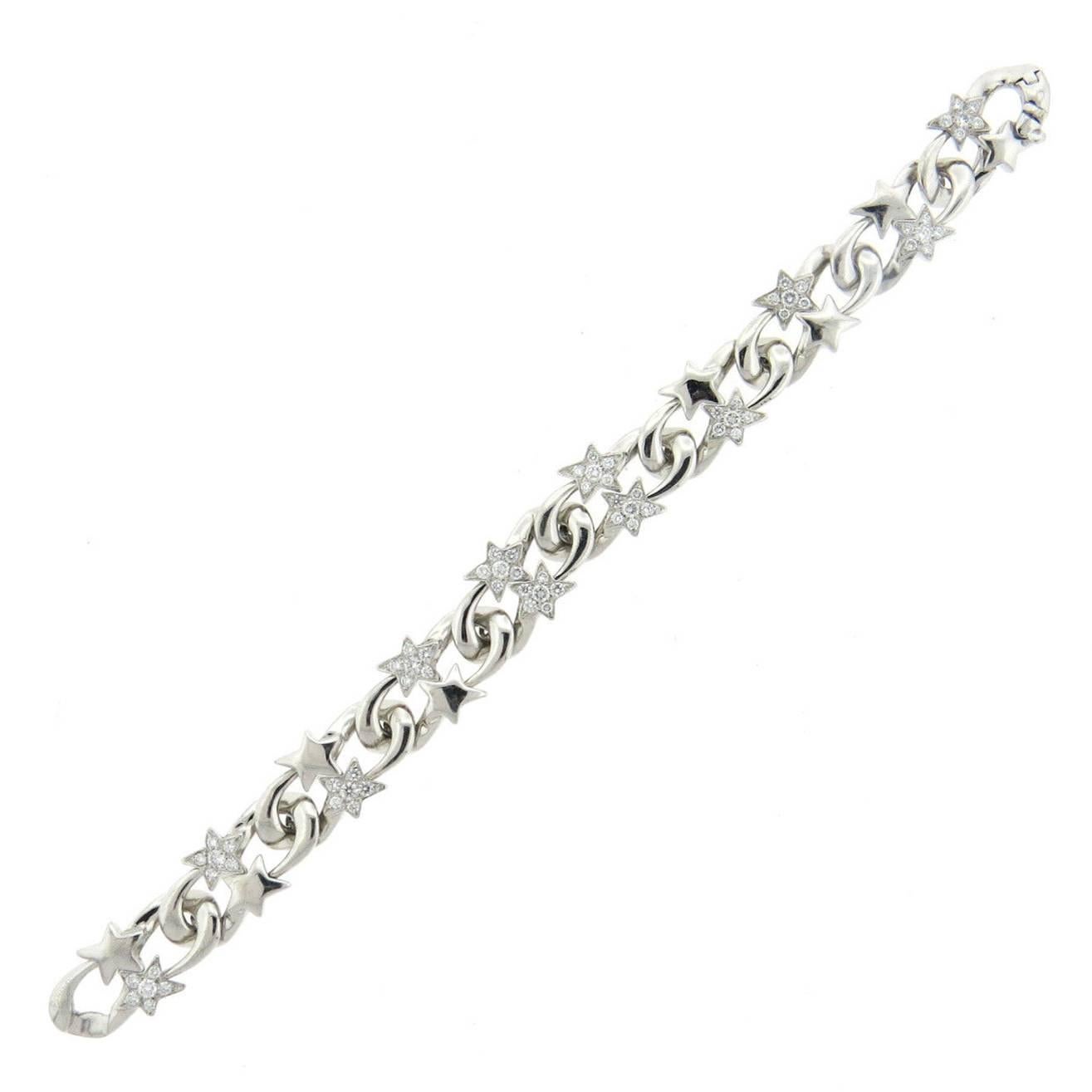 Chanel Comete Diamond Gold Star Bracelet