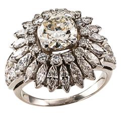 1950s Diamond Platinum Ring