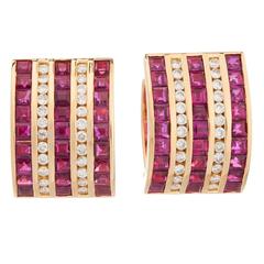Ruby Diamond Gold Earrings 11